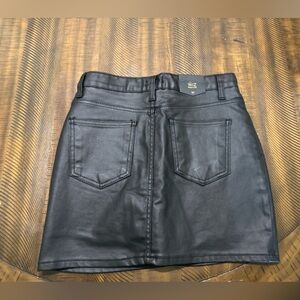 Black Faux Leather Mini Skirt